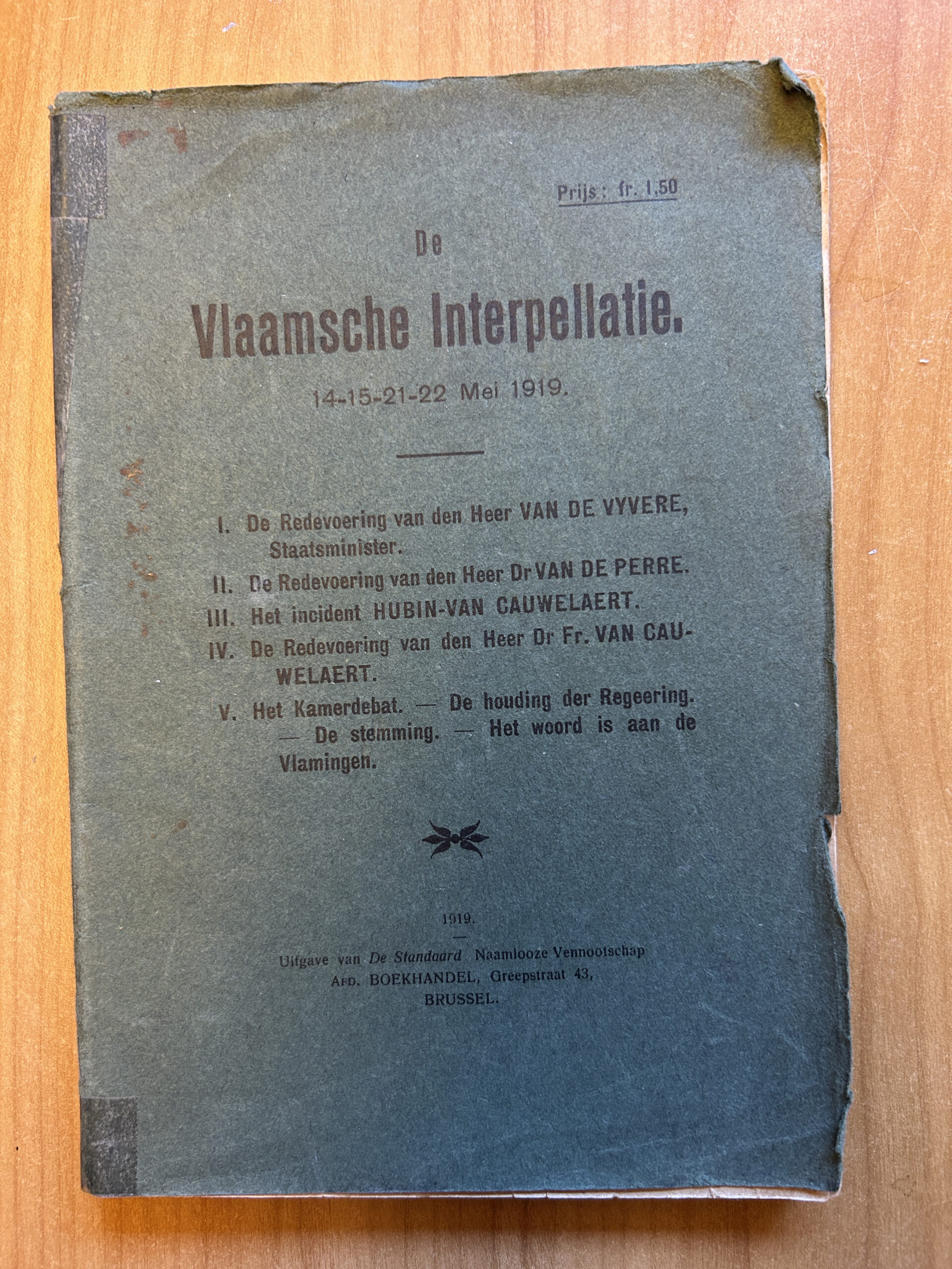 De Vlaamsche Interpellatie – 14-15-21-22 mei 1919