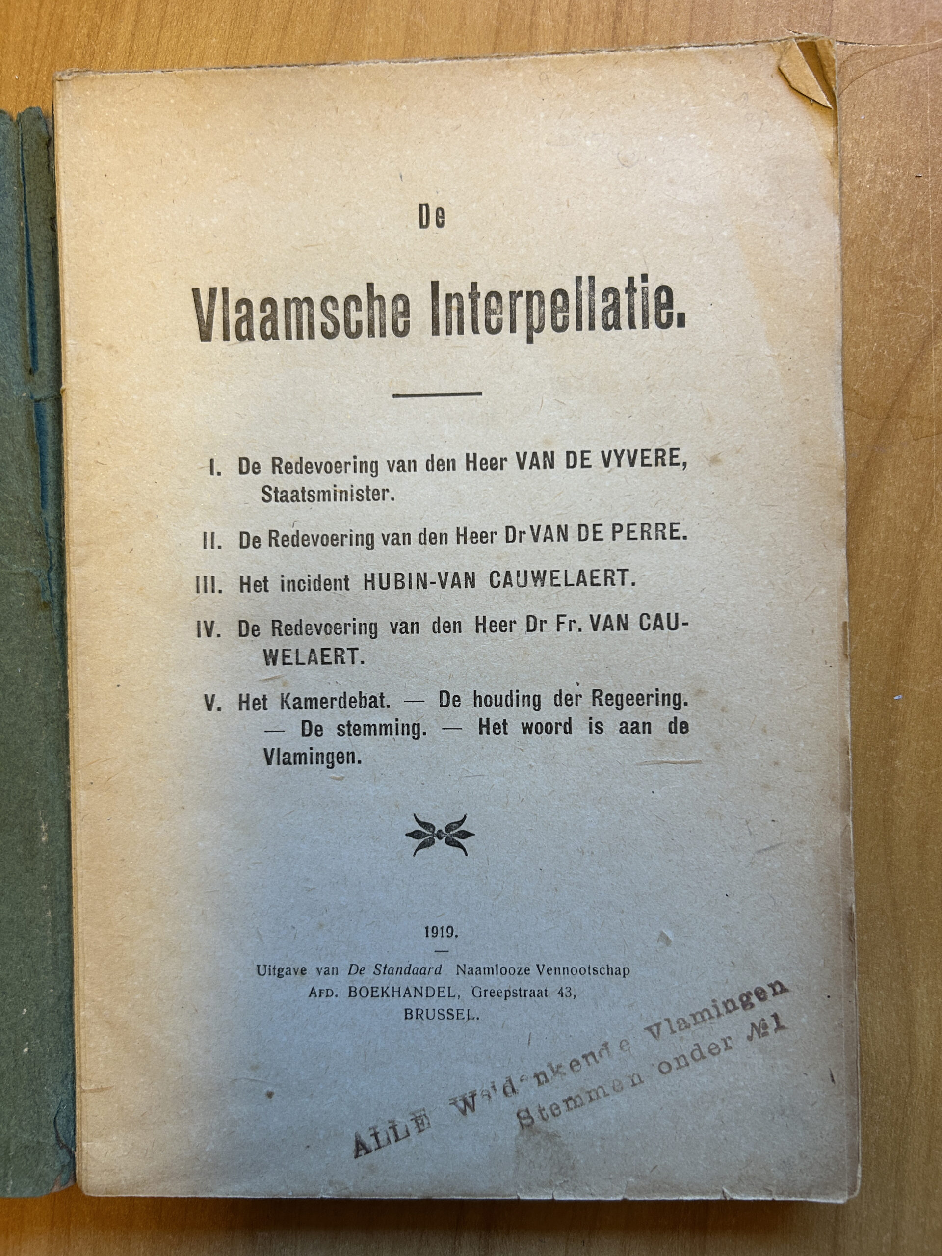 De Vlaamsche Interpellatie – 14-15-21-22 mei 1919 - Afbeelding 6